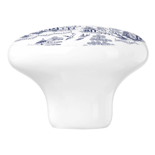 Blauer Weide-China-Entwurfs-Keramik-Kabinett-Griff Keramikknauf (Seitenansicht)