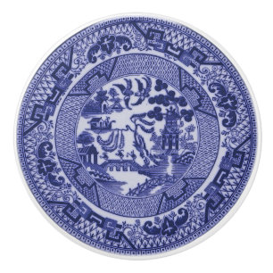 Blauer Weide-China-Entwurfs-Keramik-Kabinett-Griff Keramikknauf