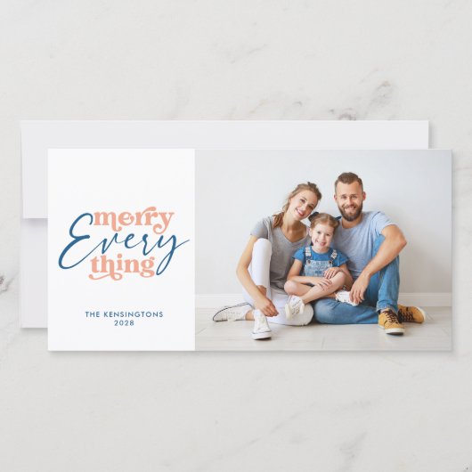 Blauer Weihnachten Frohe Alles Feiertage Foto (Vorderseite)