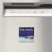 Blauer Weihnachtsabend mit Weihnachtsmann und Rent Magnet (In Situ (Geschirrspüler))