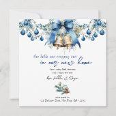 Blauer Weihnachtsanfang in den Glühbirnen Feiertagskarte (Vorderseite)