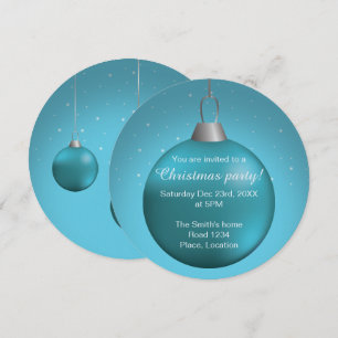 Blauer Weihnachtsball Einladung