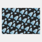 Blauer Weihnachtsbaum auf schwarz und blau Geschenkpapier Set (Vorderseite 3)