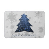 Blauer Weihnachtsbaum Bath Mat Badematte (Vorderseite)