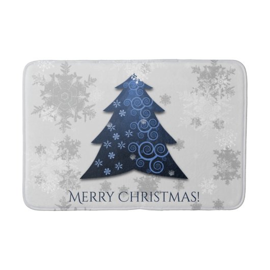 Blauer Weihnachtsbaum Bath Mat Badematte (Vorderseite)