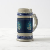 Blauer Weihnachtsbaum Bierglas (VorderseiteRechts)