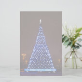 Blauer Weihnachtsbaum Briefpapier (Stehend Vorderseite)