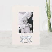 Blauer Weihnachtsbaum Doodle Bow 4 Foto geklappt Feiertagskarte (Rückseite)