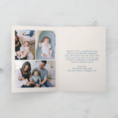 Blauer Weihnachtsbaum Doodle Bow 4 Foto geklappt Feiertagskarte (Innenseite)