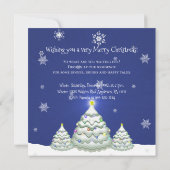 Blauer Weihnachtsbaum Einladung (Rückseite)