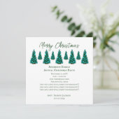 Blauer Weihnachtsbaum Einladung (Stehend Vorderseite)