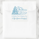 Blauer Weihnachtsbaum, Festzettel Quadratischer Aufkleber (Tasche)