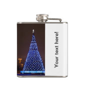 Blauer Weihnachtsbaum Flachmann (Rückseite)