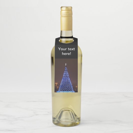 Blauer Weihnachtsbaum Flaschenanhänger (Auf Flasche)