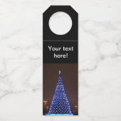 Blauer Weihnachtsbaum Flaschenanhänger (Vorderseite)