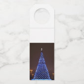 Blauer Weihnachtsbaum Flaschenanhänger (Rückseite)