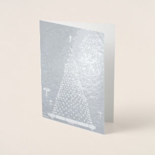 Blauer Weihnachtsbaum Folienkarte