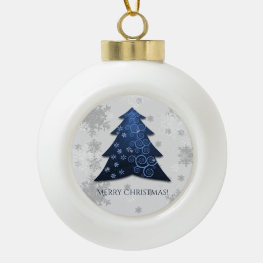 Blauer Weihnachtsbaum Gerahmte Ornamente (Vorderseite)