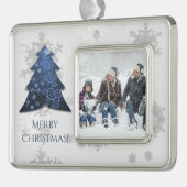 Blauer Weihnachtsbaum Gerahmte Ornamente Rahmen-Ornament Silber (Links)