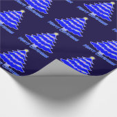 Blauer Weihnachtsbaum Geschenkpapier (Ecke)
