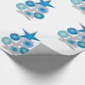 Blauer Weihnachtsbaum Geschenkpapier (Ecke)