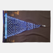 Blauer Weihnachtsbaum Geschirrtuch (Horizontal)