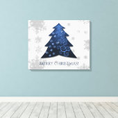 Blauer Weihnachtsbaum Gestrichen Canvas Print Leinwanddruck (Insitu (Holzboden))