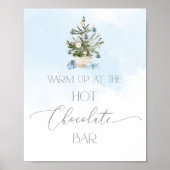 Blauer Weihnachtsbaum heiße Schokolade Bar Poster (Vorne)
