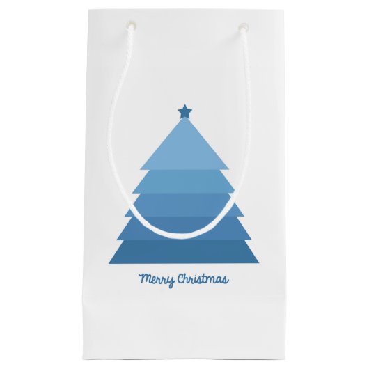 Blauer Weihnachtsbaum Kleine Geschenktüte (Vorderseite)