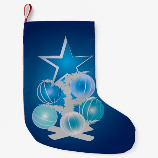 Blauer Weihnachtsbaum Kleiner Weihnachtsstrumpf (Vorderseite)