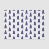 Blauer Weihnachtsbaum mit Schneeflocken-Muster Seidenpapier (Vorderseite)