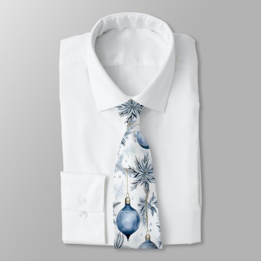 Blauer Weihnachtsbaum - Muster Krawatte (Gebunden)