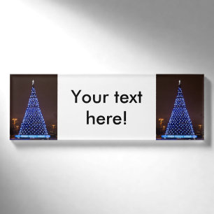 Blauer Weihnachtsbaum Namenschild