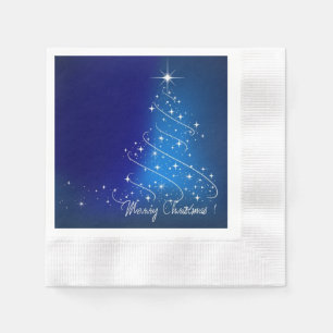 Blauer Weihnachtsbaum, Party Serviette