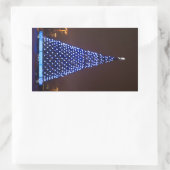 Blauer Weihnachtsbaum Rechteckiger Aufkleber (Tasche)