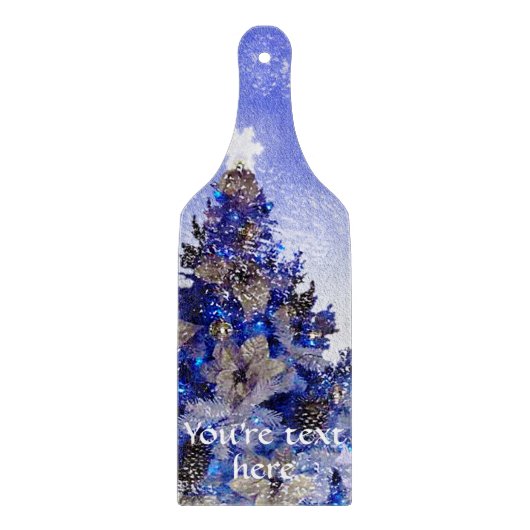 Blauer Weihnachtsbaum Schneidebrett (Vorderseite)