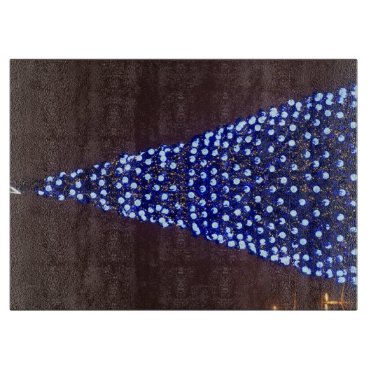 Blauer Weihnachtsbaum Schneidebrett (Vorderseite)