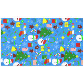 Blauer Weihnachtsbaum schwarzer Santa Tischdecke (Vorderseite (Horizontal))