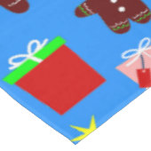 Blauer Weihnachtsbaum schwarzer Santa Tischdecke (Schrägansicht)