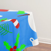 Blauer Weihnachtsbaum schwarzer Santa Tischdecke (Beispiel)