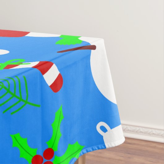 Blauer Weihnachtsbaum schwarzer Santa Tischdecke (Beispiel)