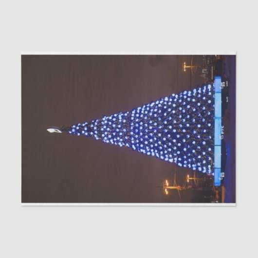 Blauer Weihnachtsbaum Seidenpapier (Vorderseite)