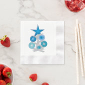 Blauer Weihnachtsbaum Serviette (Beispiel)