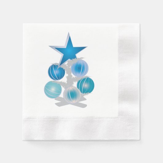 Blauer Weihnachtsbaum Serviette (Vorderseite)
