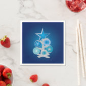 Blauer Weihnachtsbaum Serviette (Beispiel)