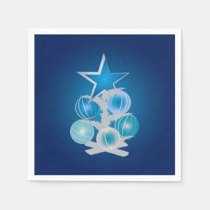 Blauer Weihnachtsbaum Serviette