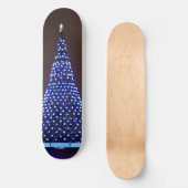 Blauer Weihnachtsbaum Skateboard (Vorderseite)