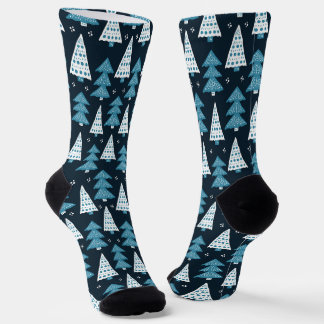 Blauer Weihnachtsbaum Socken