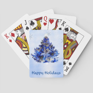 Blauer Weihnachtsbaum Spielkarten
