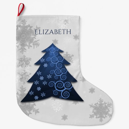 Blauer Weihnachtsbaum Strumpf Großer Weihnachtsstrumpf (Vorderseite)